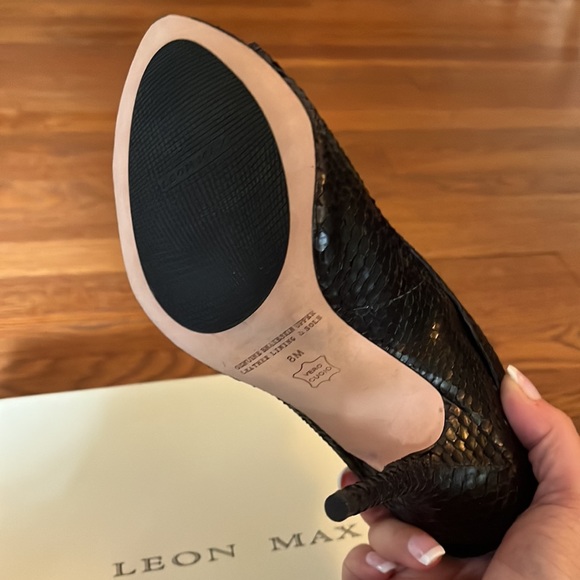 Leon Max Black Stiletto Open Toe Booties. Brand new in box and never worn. - Picture 5 of 5